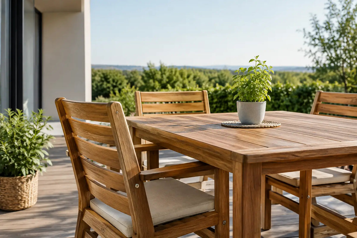 Terrassenmöbel aus Holz schützen mit System