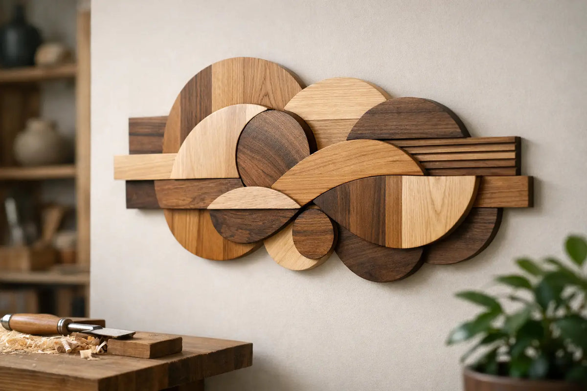 Wandobjekt aus Holz, handgefertigt und echt
