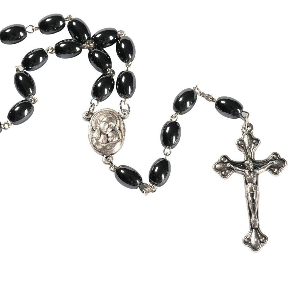Rosenkranz mit ovalen Hämatitperlen