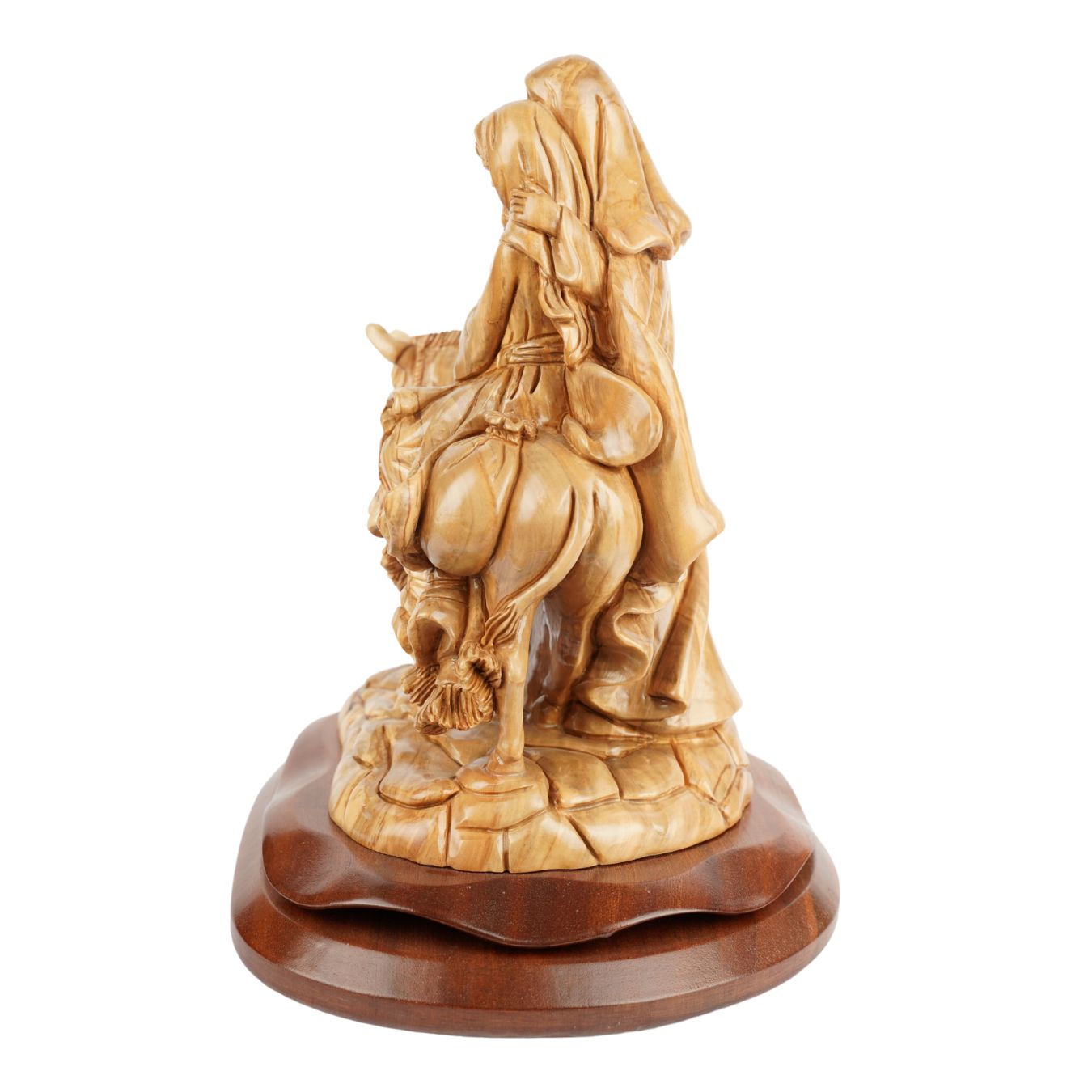 Flucht nach Ägypten – Handgeschnitzte Olivenholzskulptur aus Bethlehem (30 cm)