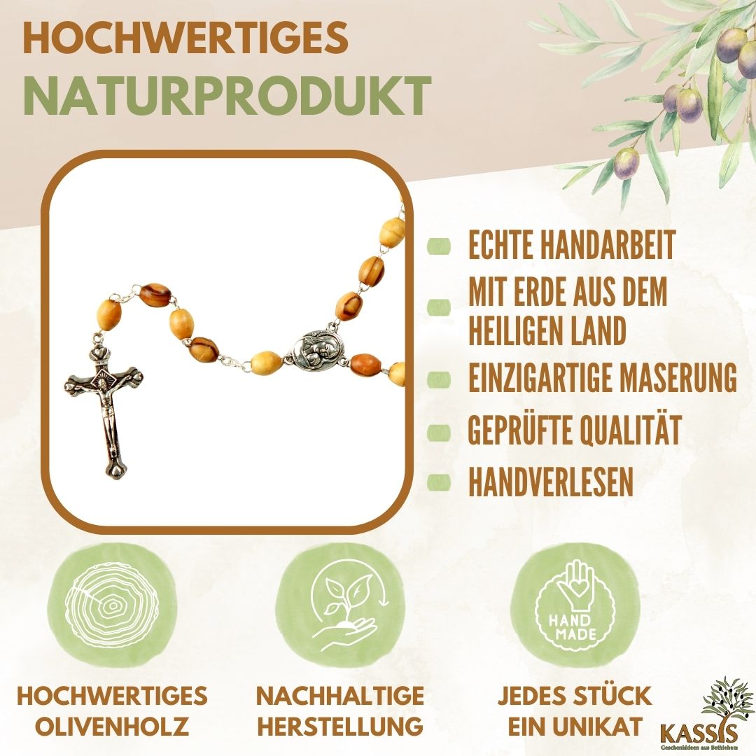 Rosenkranz mit Metall und Erde - oval