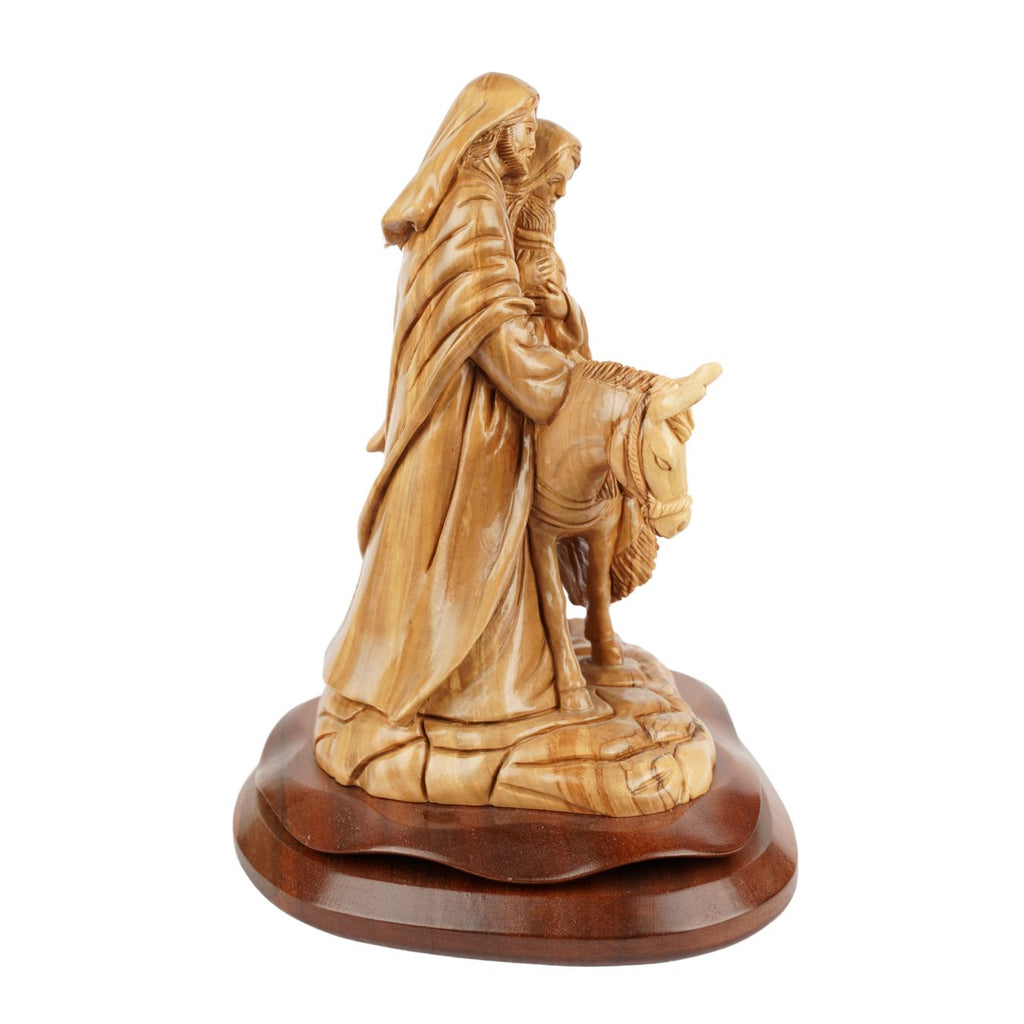 Flucht nach Ägypten – Handgeschnitzte Olivenholzskulptur aus Bethlehem (30 cm)