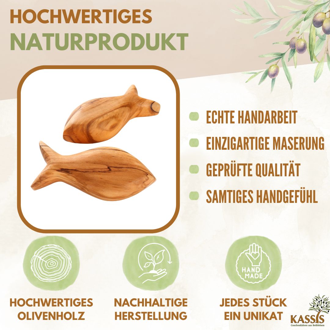 Fisch Handschmeichler aus Olivenholz