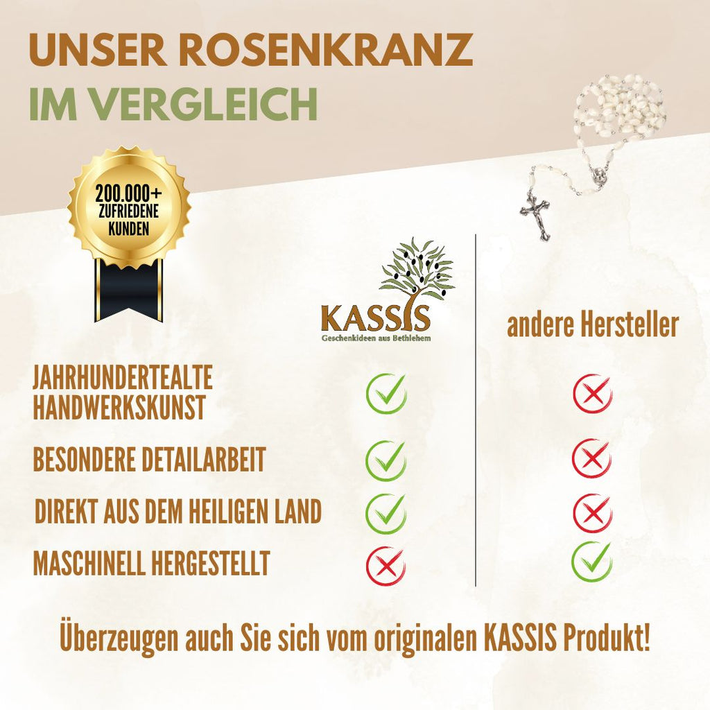 Rosenkranz mit ovalen Perlen aus Perlmutt