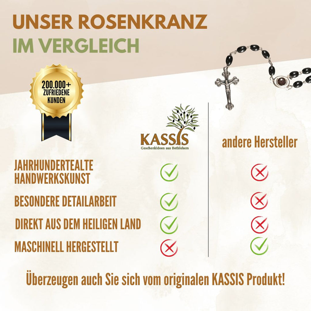 Rosenkranz mit ovalen Hämatitperlen