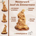 Handgeschnitzte Skulptur „Josef als Zimmermann“ – Olivenholzfigur aus Bethlehem (29 cm)