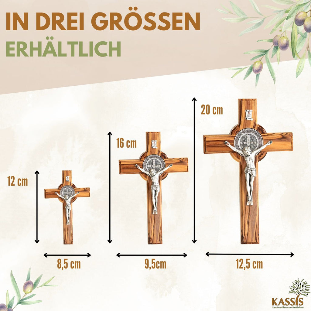 St. Benedikt Kreuz aus Olivenholz