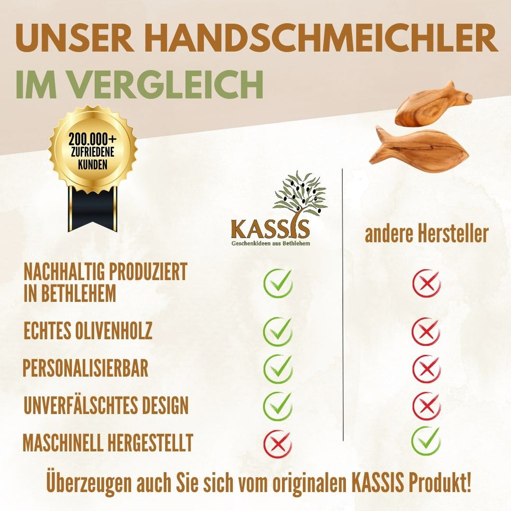 Fisch Handschmeichler aus Olivenholz