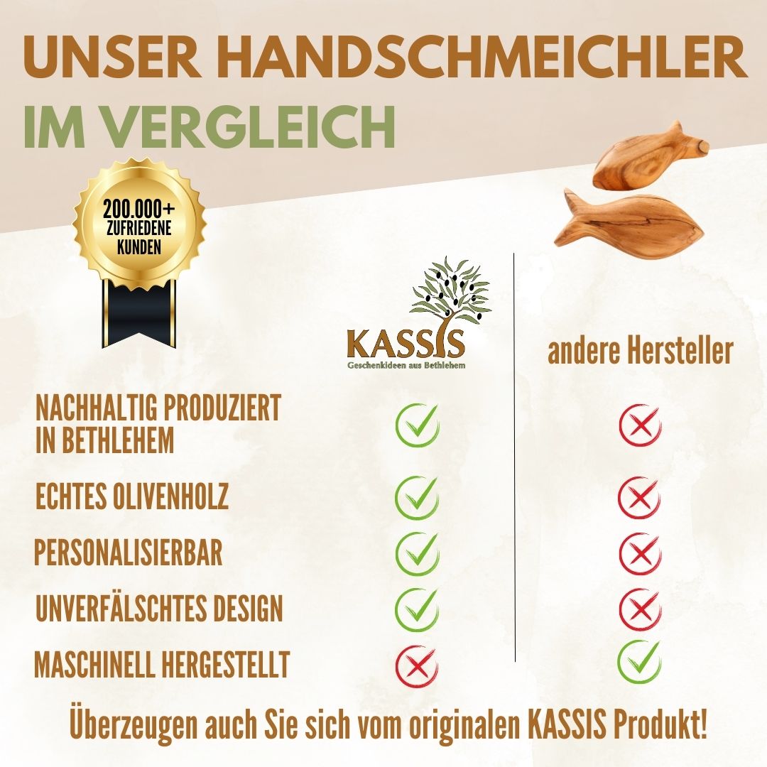 Fisch Handschmeichler aus Olivenholz