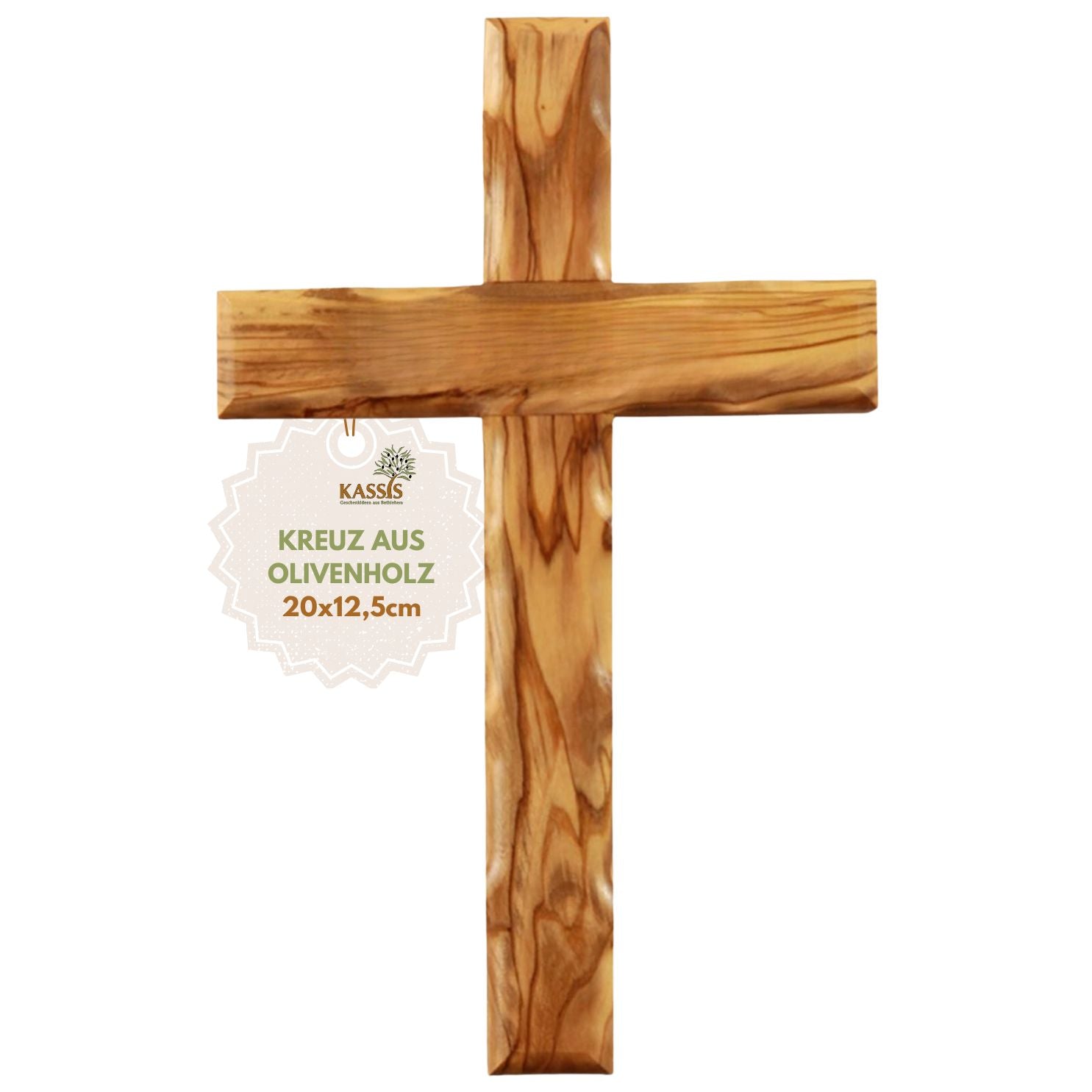Schlichtes Wandkreuz aus Olivenholz