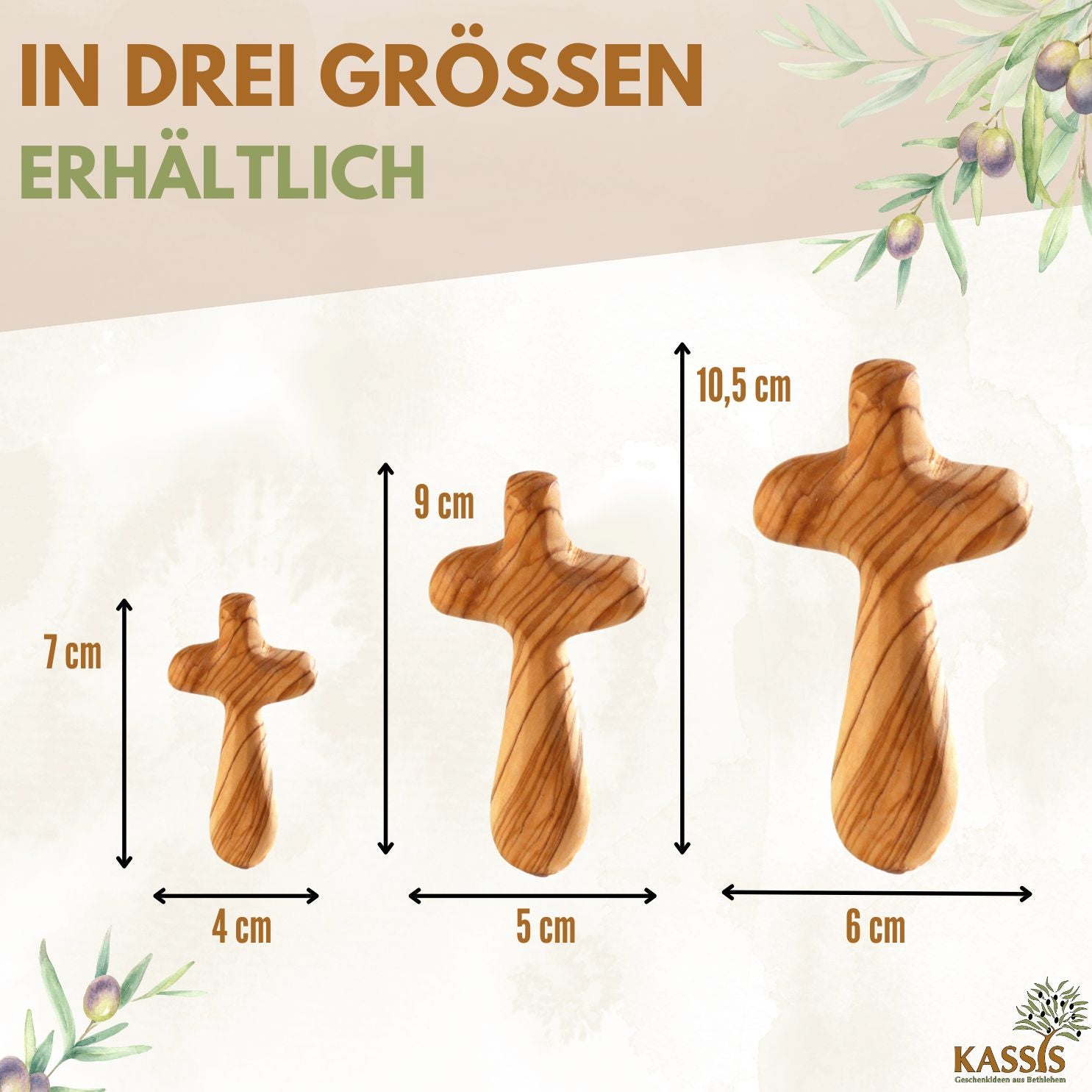 Zweite Wahl: Kreuz-Handschmeichler aus Olivenholz – mit kleinen Makeln