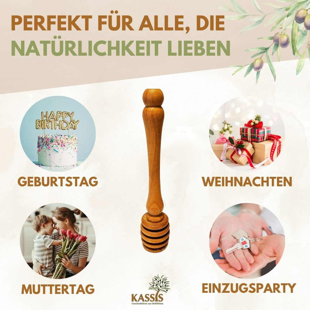 Olivenholz Honiglöffel mit zwei Ersatzköpfen