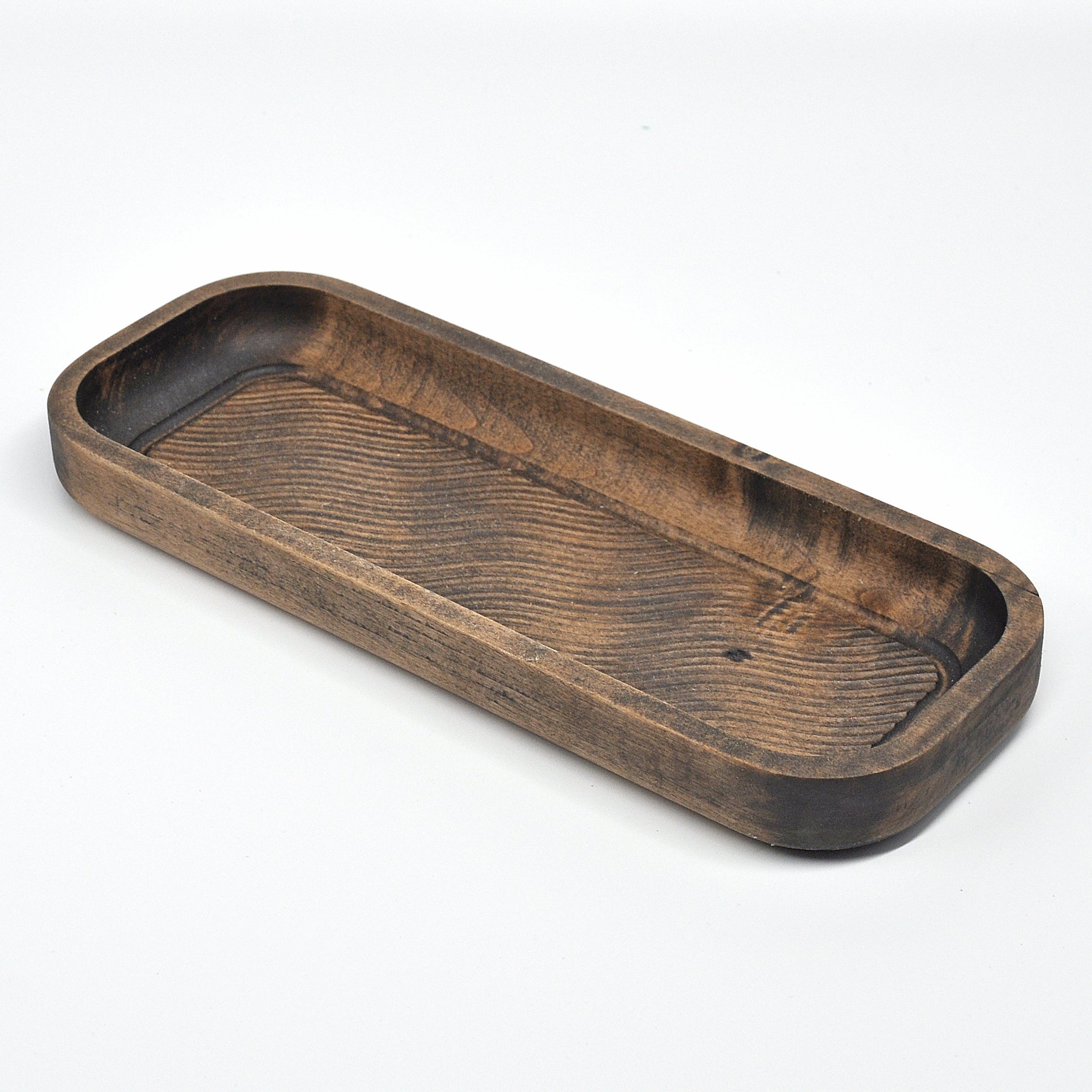 Holzschale Ahorn – Unikat aus Massivholz retro black, 23 × 9 cm