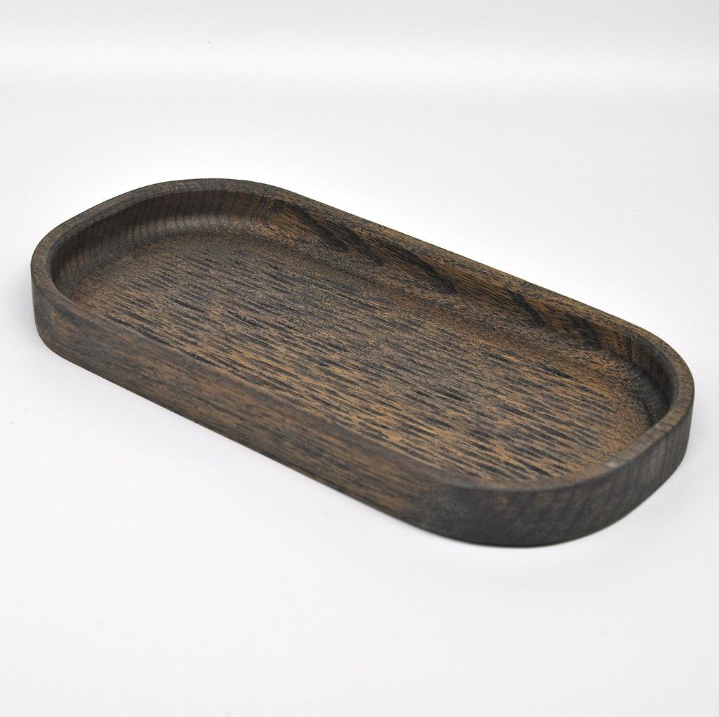 Holzschale Ahorn – Unikat aus Massivholz retro black, 24 × 12 cm