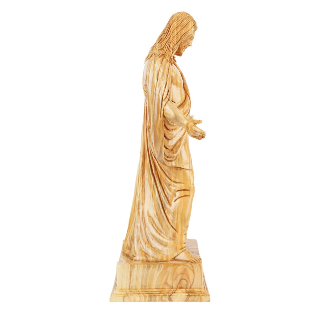 Handgeschnitzte Jesus-Statue aus Olivenholz – Exklusive Christusfigur aus Bethlehem (39 cm)