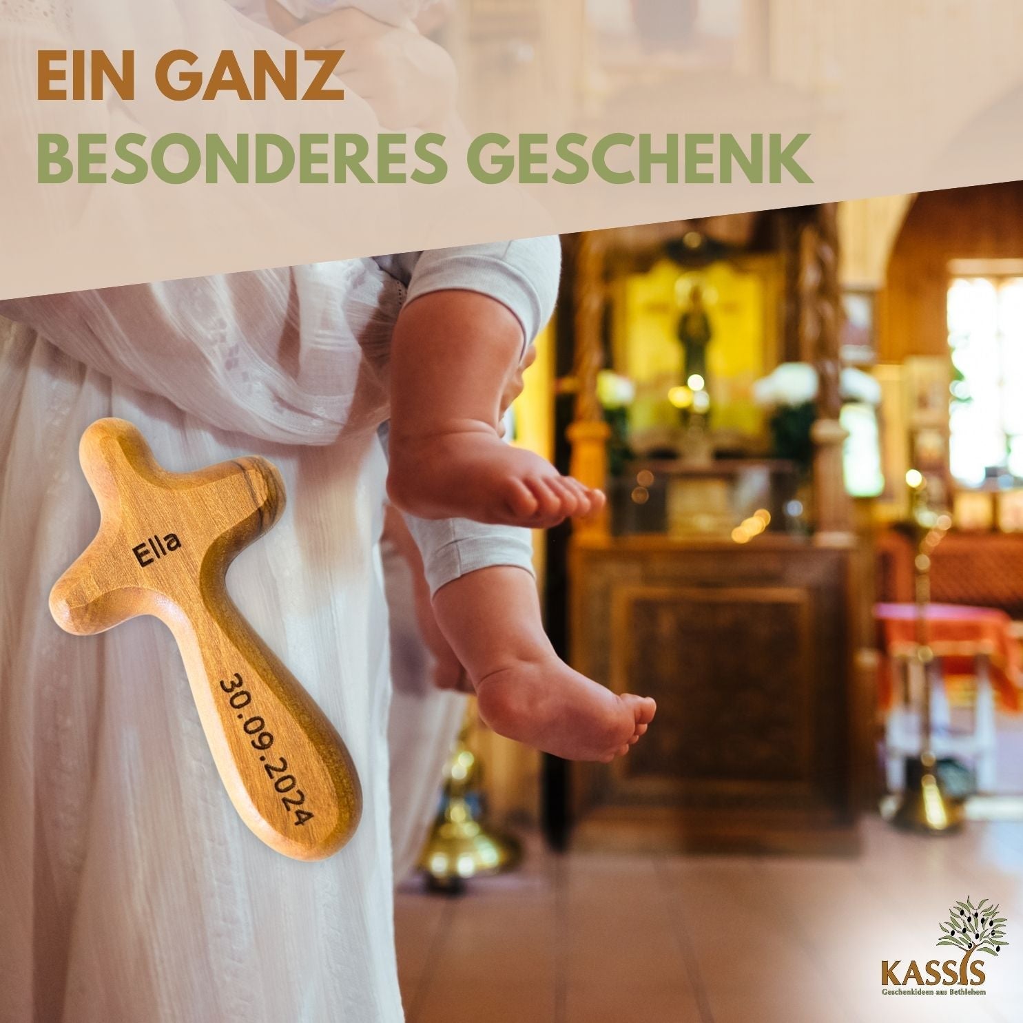 Zweite Wahl: Kreuz-Handschmeichler aus Olivenholz – mit kleinen Makeln