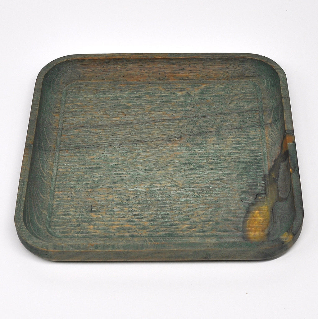 Holzschale Eiche – Unikat aus Massivholz retro green blue