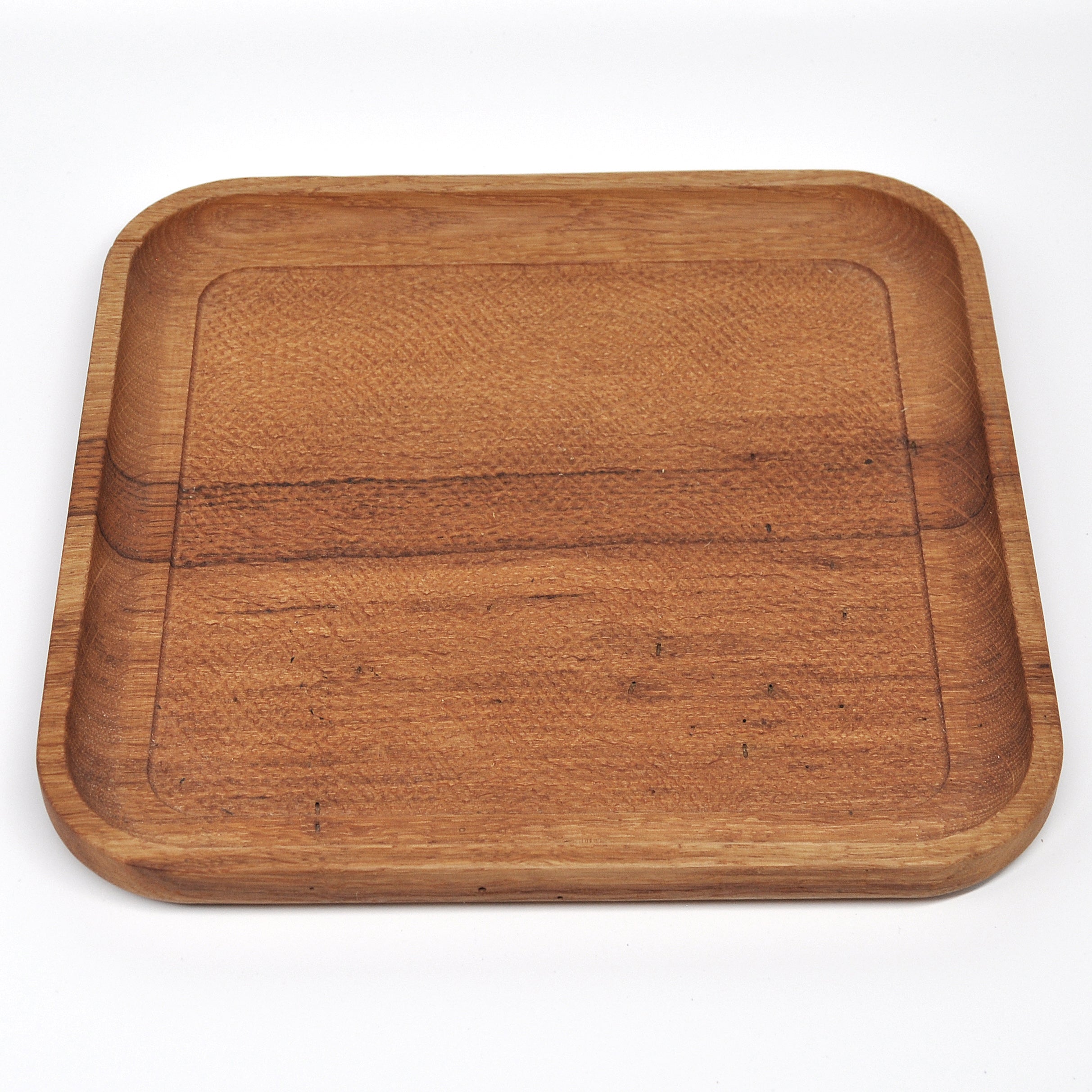 Holzschale Eiche – Unikat aus Massivholz natural oak, 22 × 22 cm I