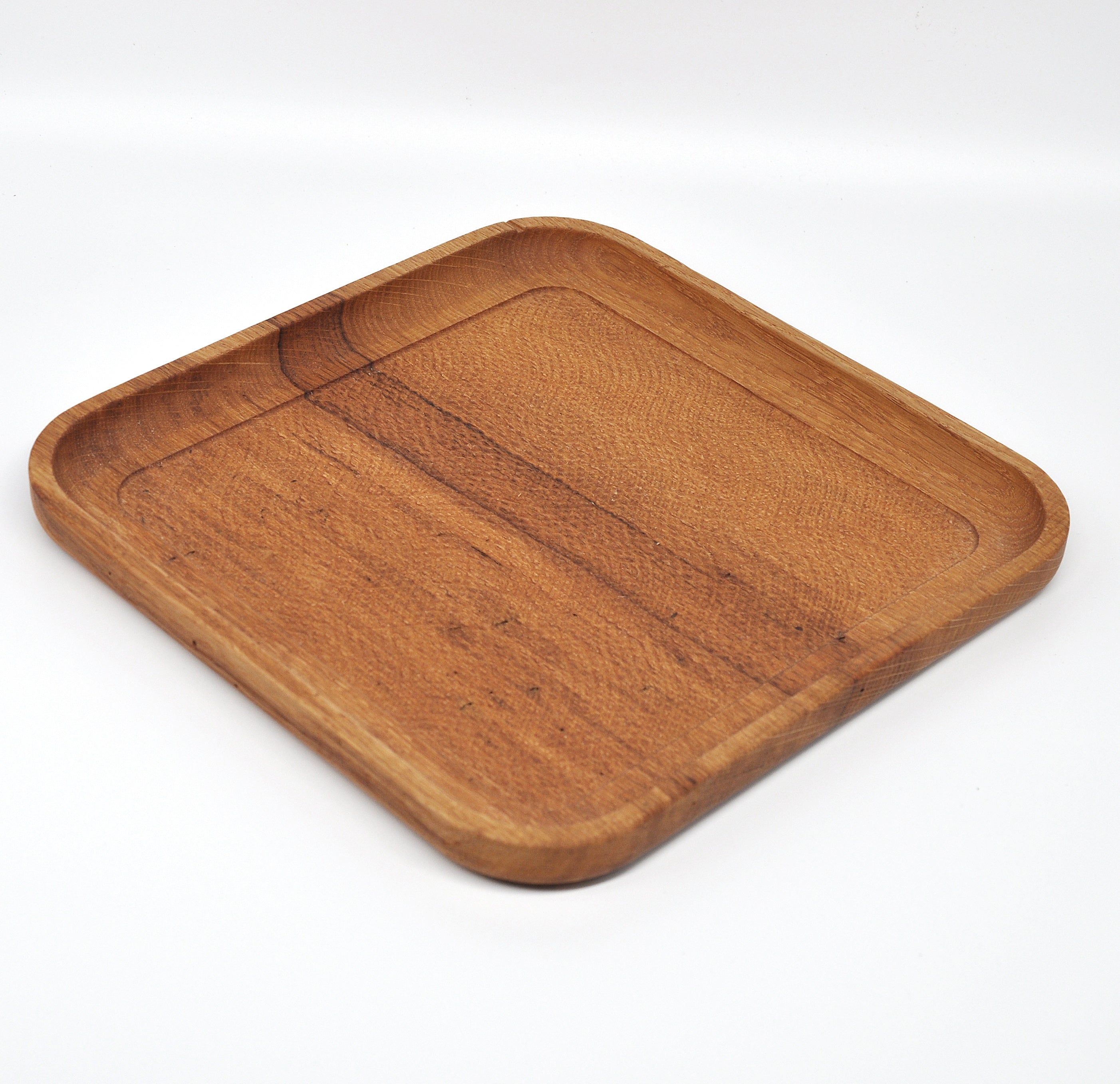 Holzschale Eiche – Unikat aus Massivholz natural oak, 22 × 22 cm I