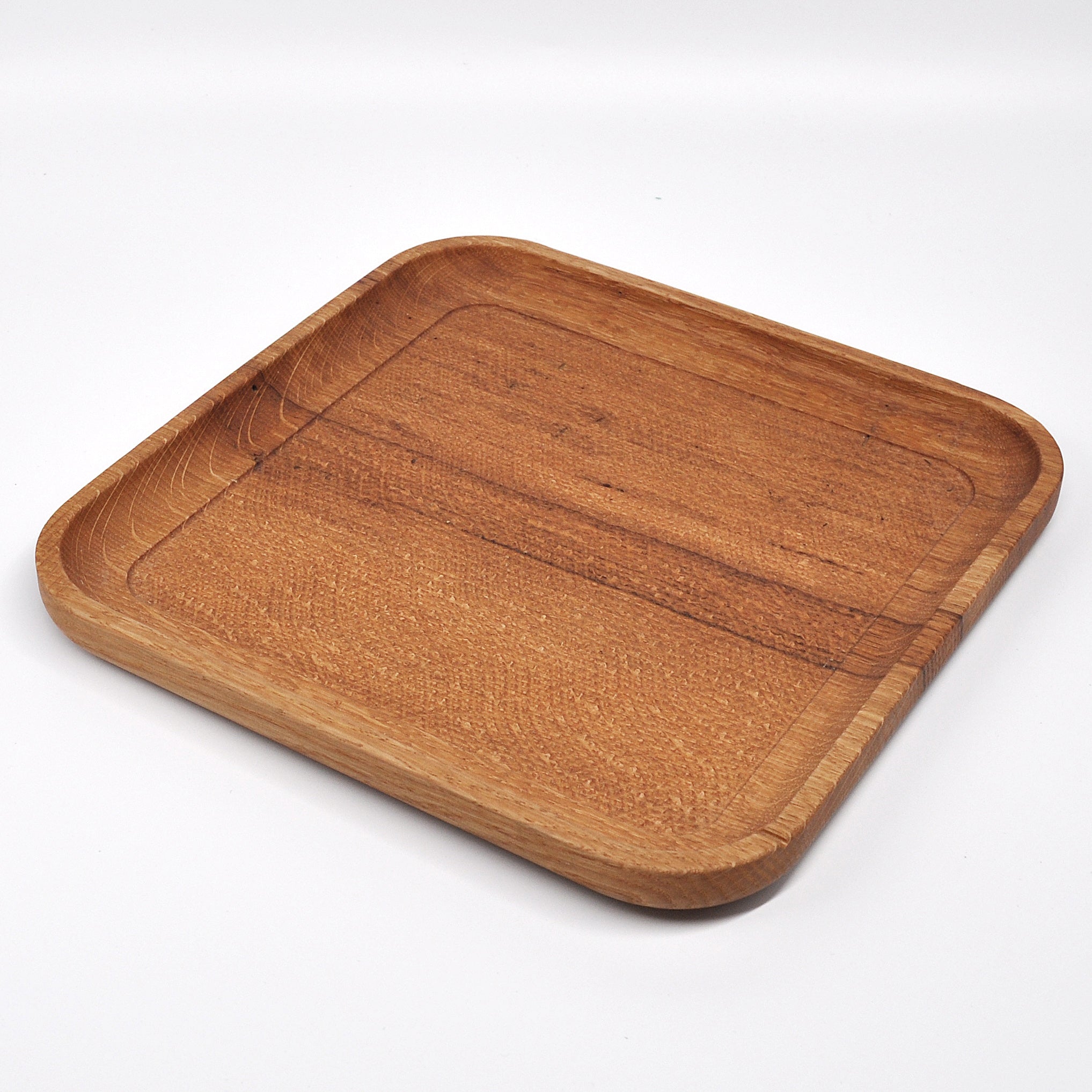 Holzschale Eiche – Unikat aus Massivholz natural oak, 22 × 22 cm I