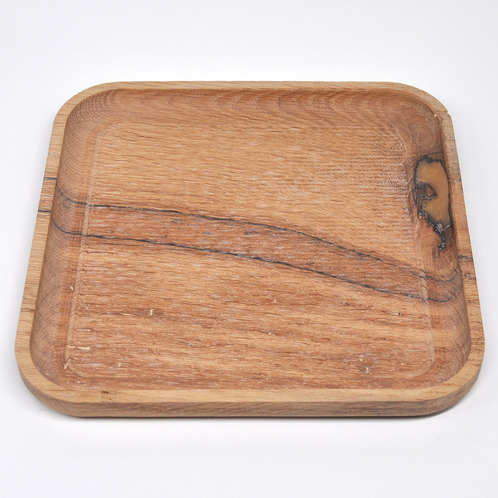 Holzschale Eiche – Unikat aus Massivholz natural oak, 22 × 22 cm II