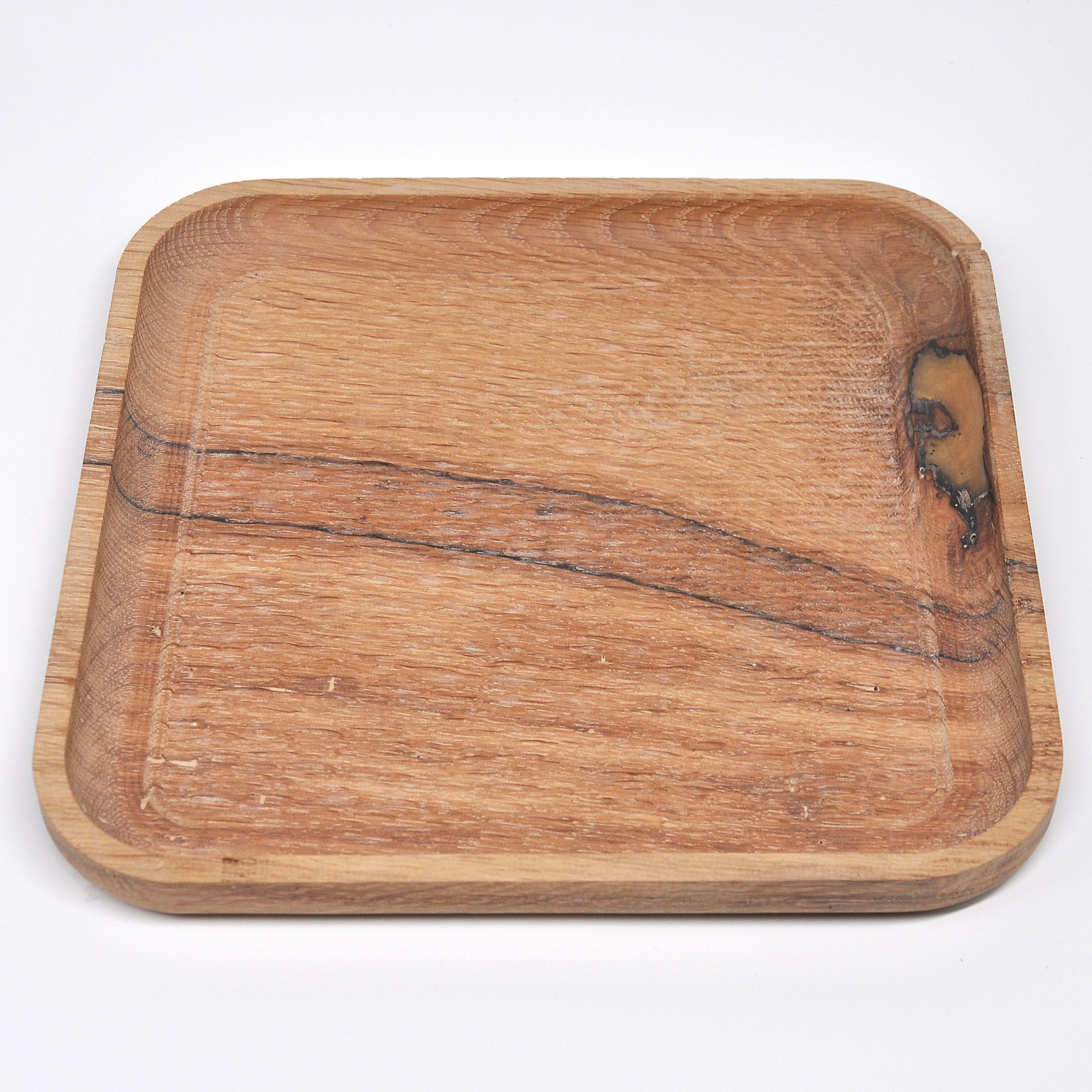 Holzschale Eiche – Unikat aus Massivholz natural oak, 22 × 22 cm II