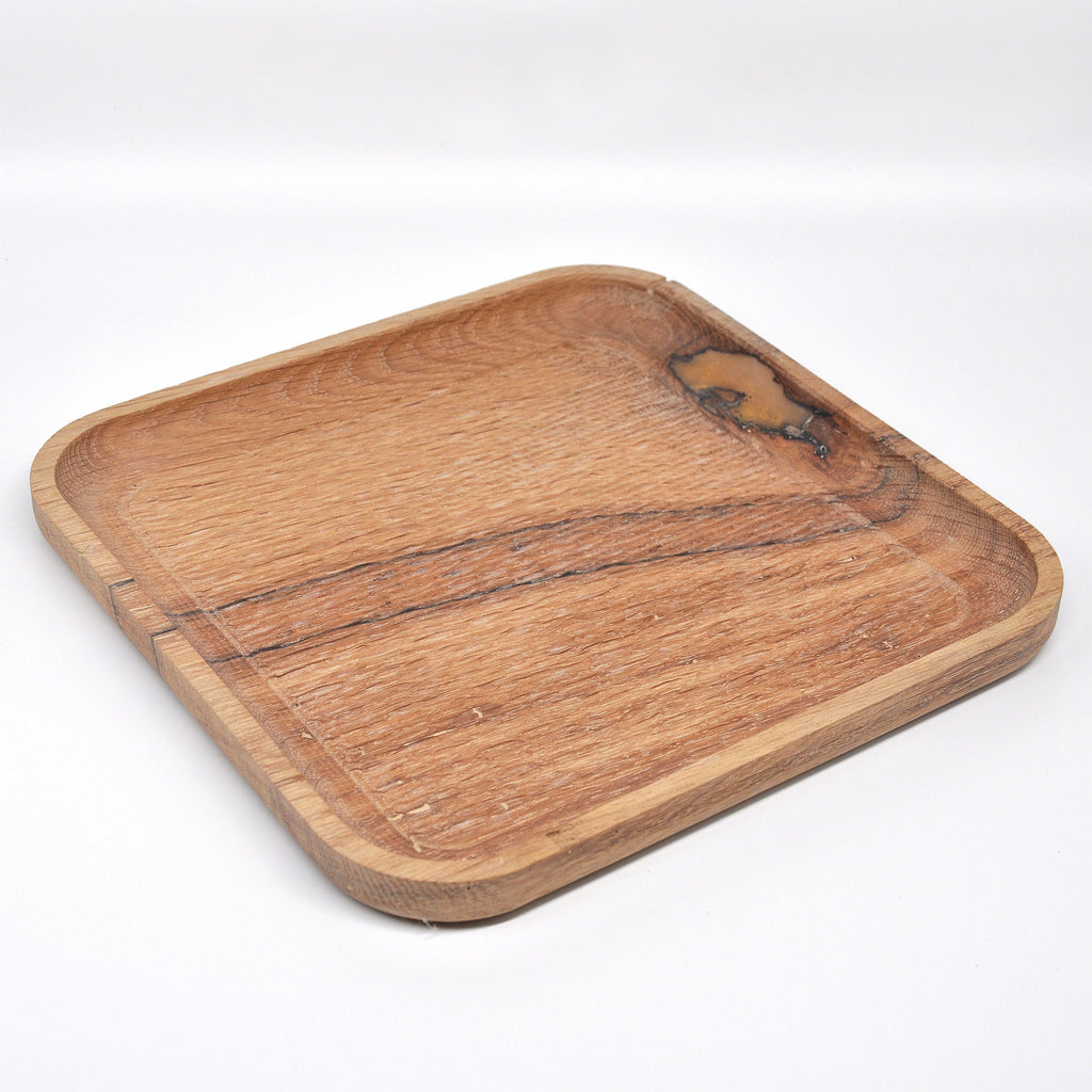 Holzschale Eiche – Unikat aus Massivholz natural oak, 22 × 22 cm II