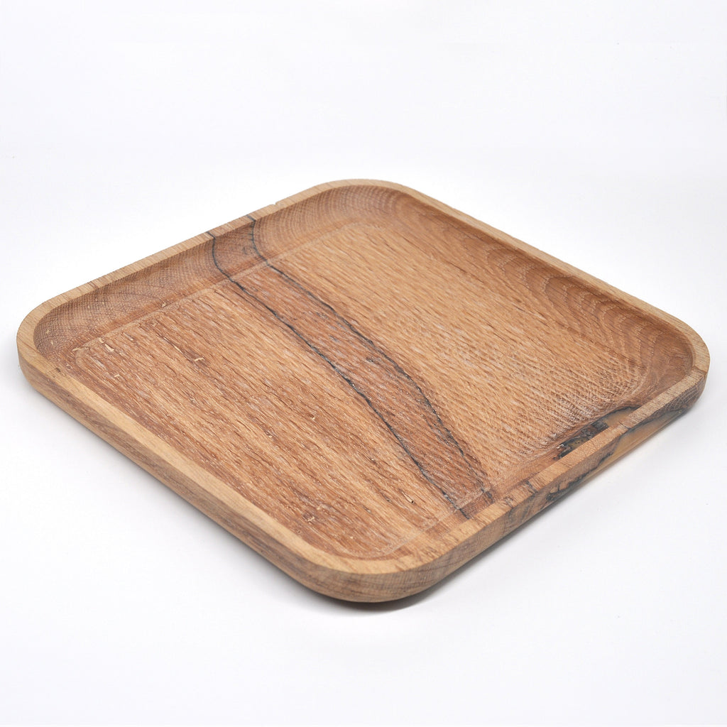 Holzschale Eiche – Unikat aus Massivholz natural oak, 22 × 22 cm II