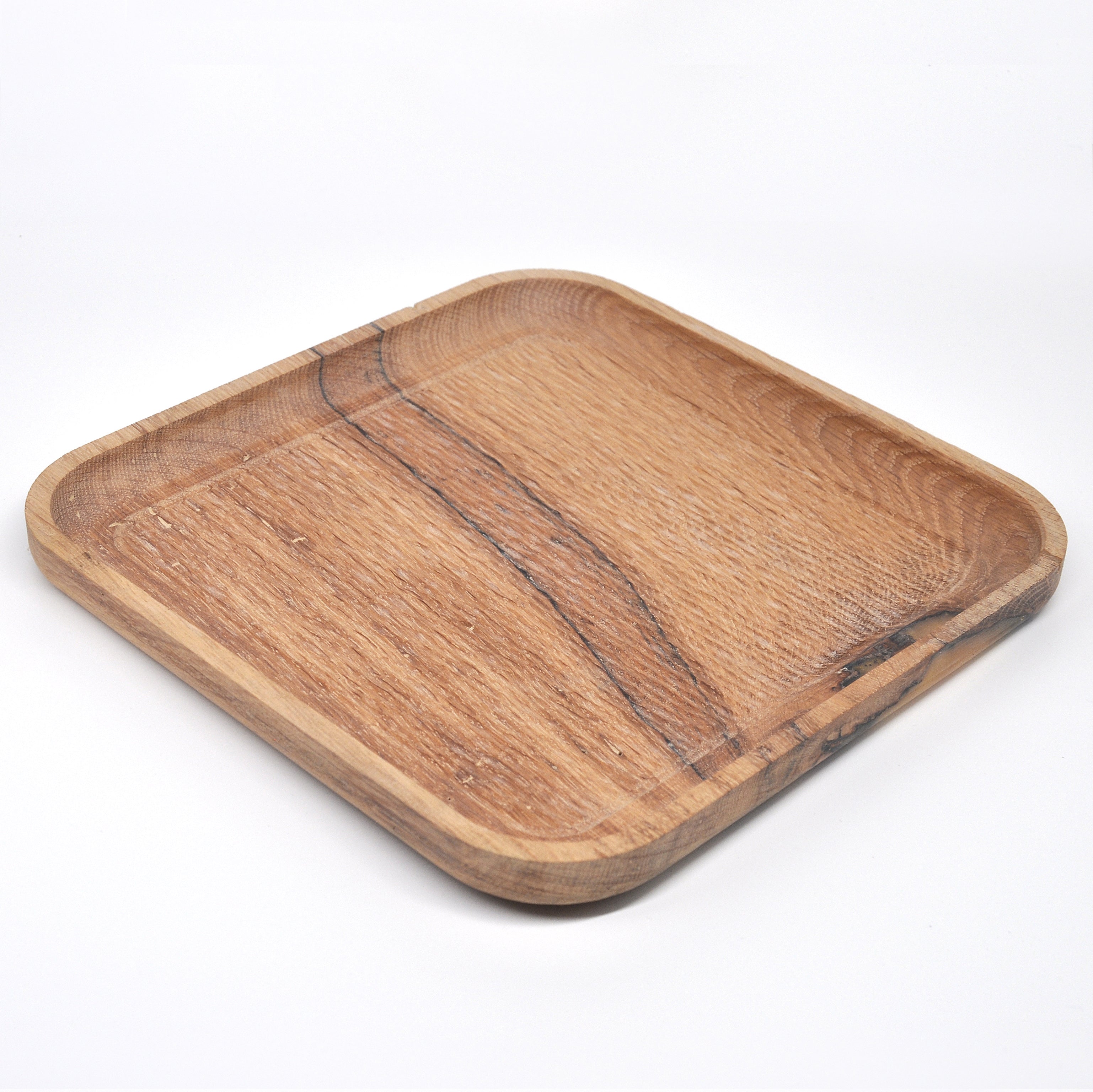 Holzschale Eiche – Unikat aus Massivholz natural oak, 22 × 22 cm II