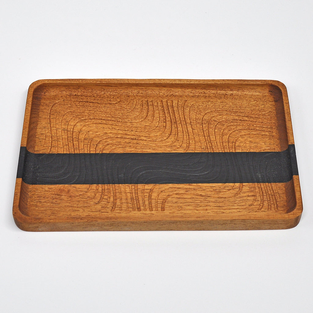 Holzschale Eiche – Unikat aus Massivholz brown oak macchiato with moor oark line