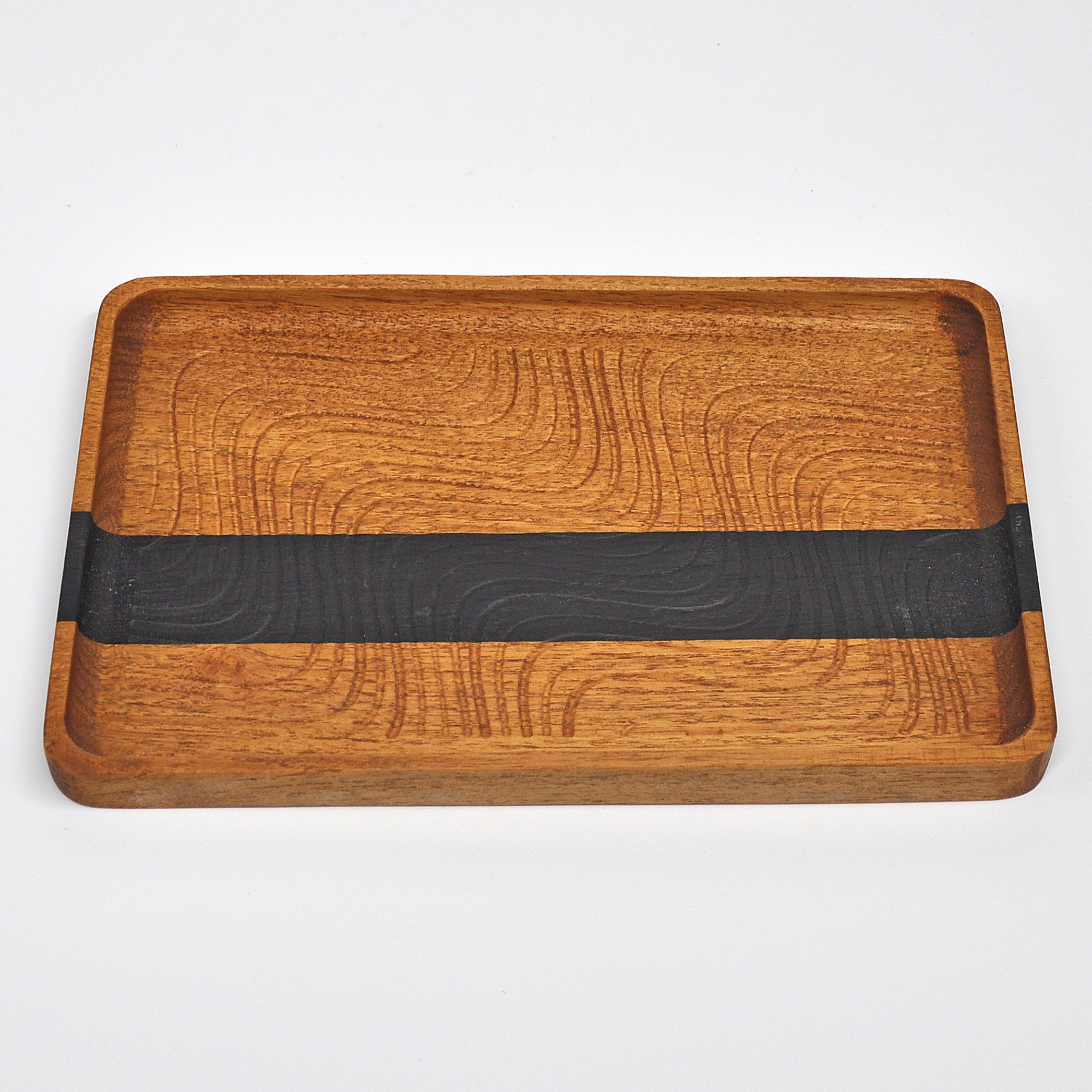 Holzschale Eiche – Unikat aus Massivholz brown oak macchiato with moor oark line