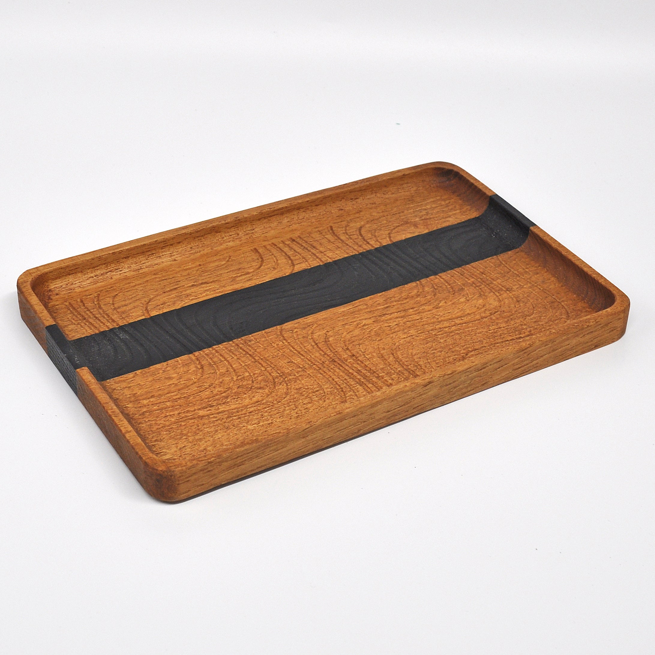 Holzschale Eiche – Unikat aus Massivholz brown oak macchiato with moor oark line