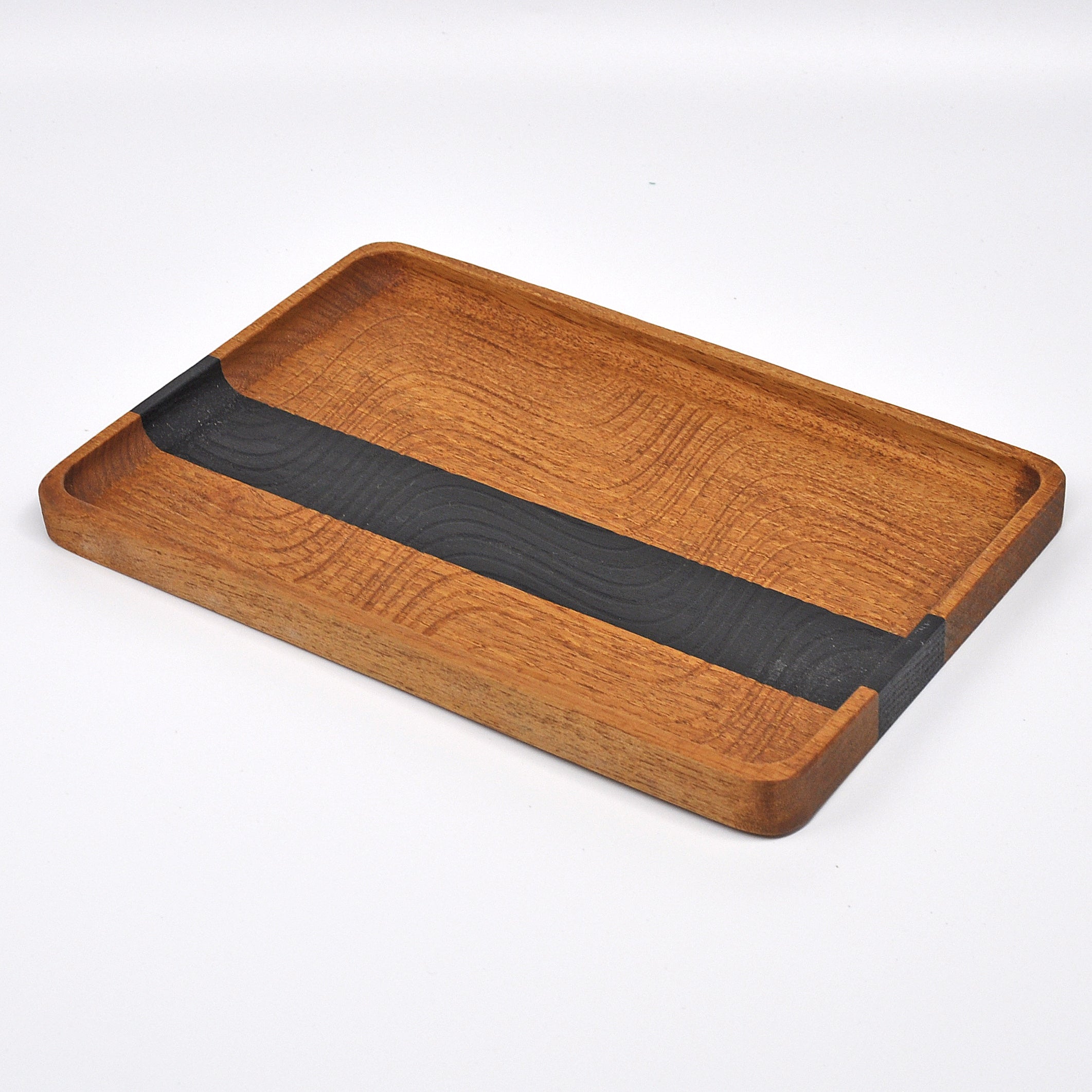 Holzschale Eiche – Unikat aus Massivholz brown oak macchiato with moor oark line