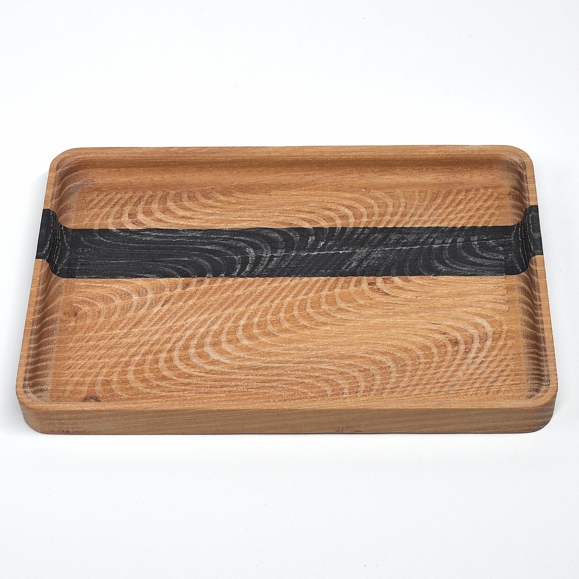 Holzschale Eiche – Unikat aus Massivholz natural oak with moor oark line