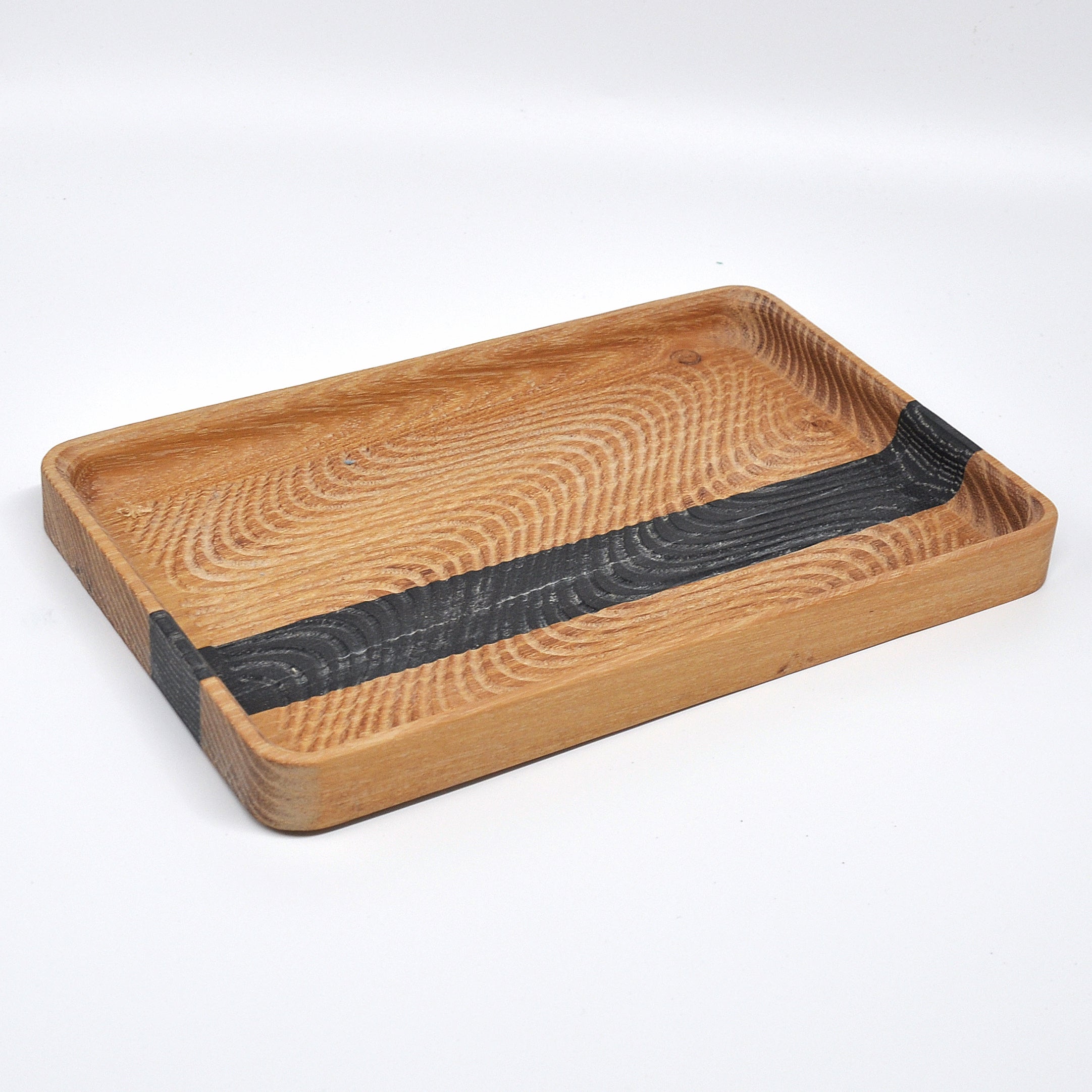 Holzschale Eiche – Unikat aus Massivholz natural oak with moor oark line