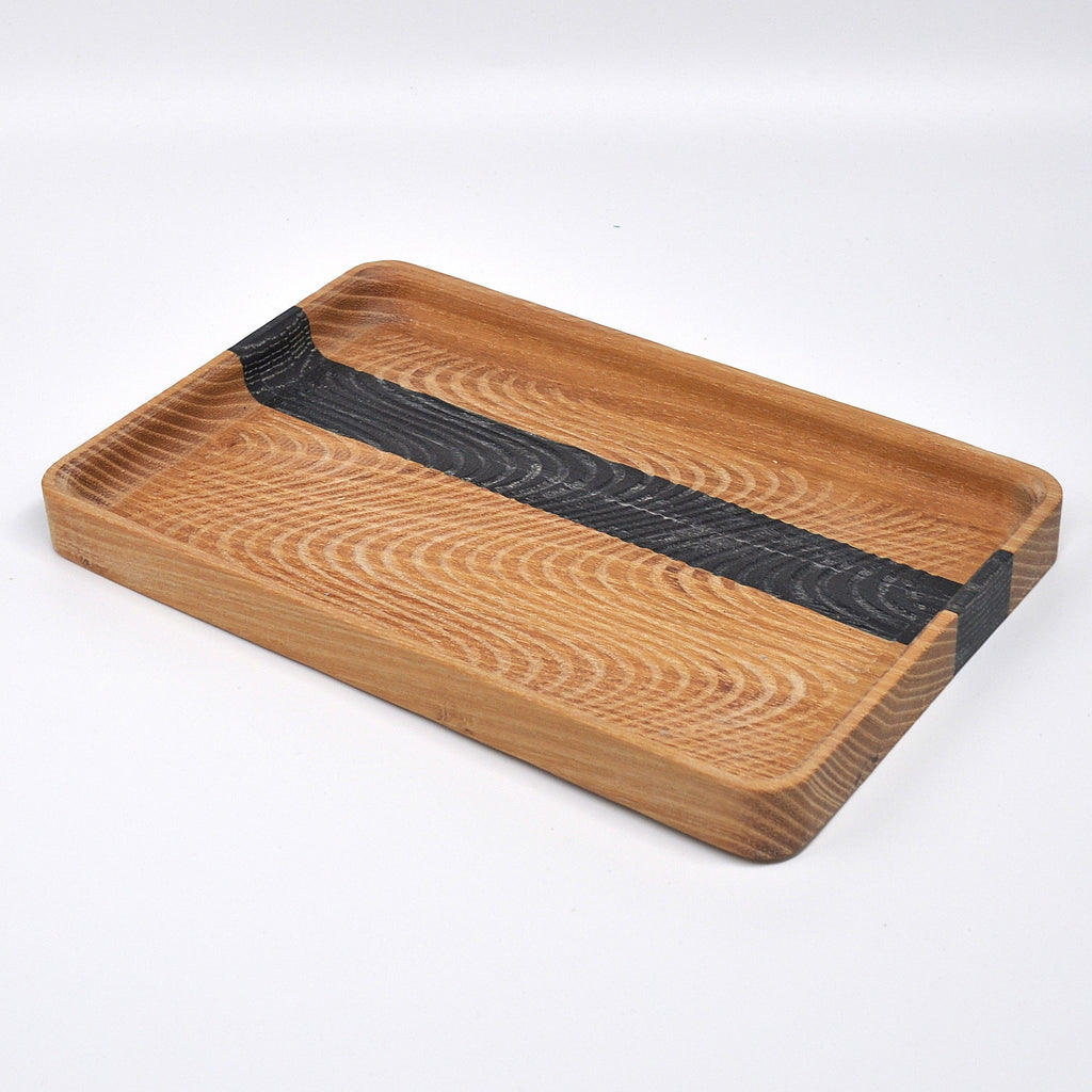 Holzschale Eiche – Unikat aus Massivholz natural oak with moor oark line