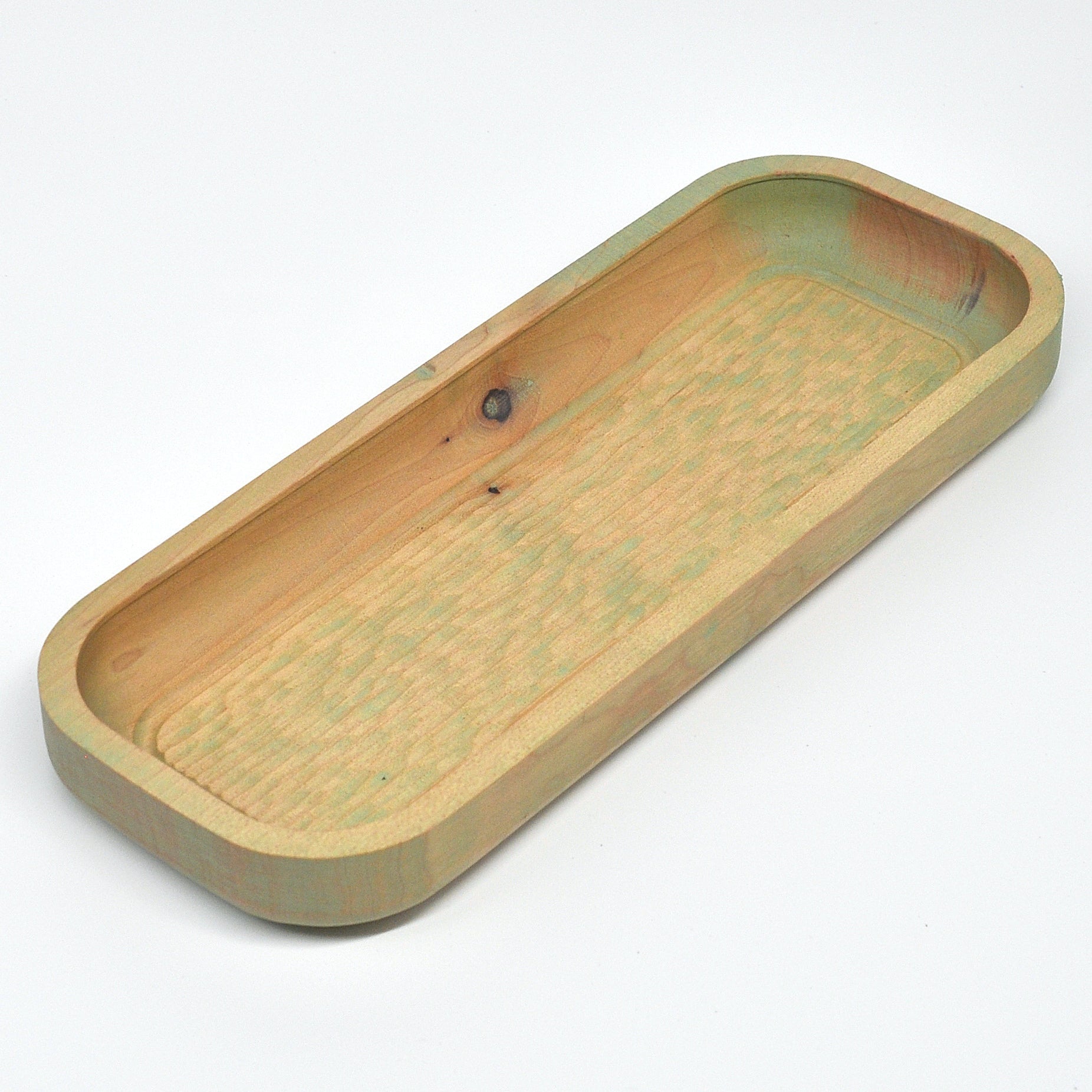 Holzschale Eiche – Unikat aus Massivholz nordic green
