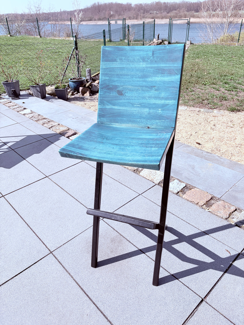 Barhocker für den Aussenbereich blau shean blue