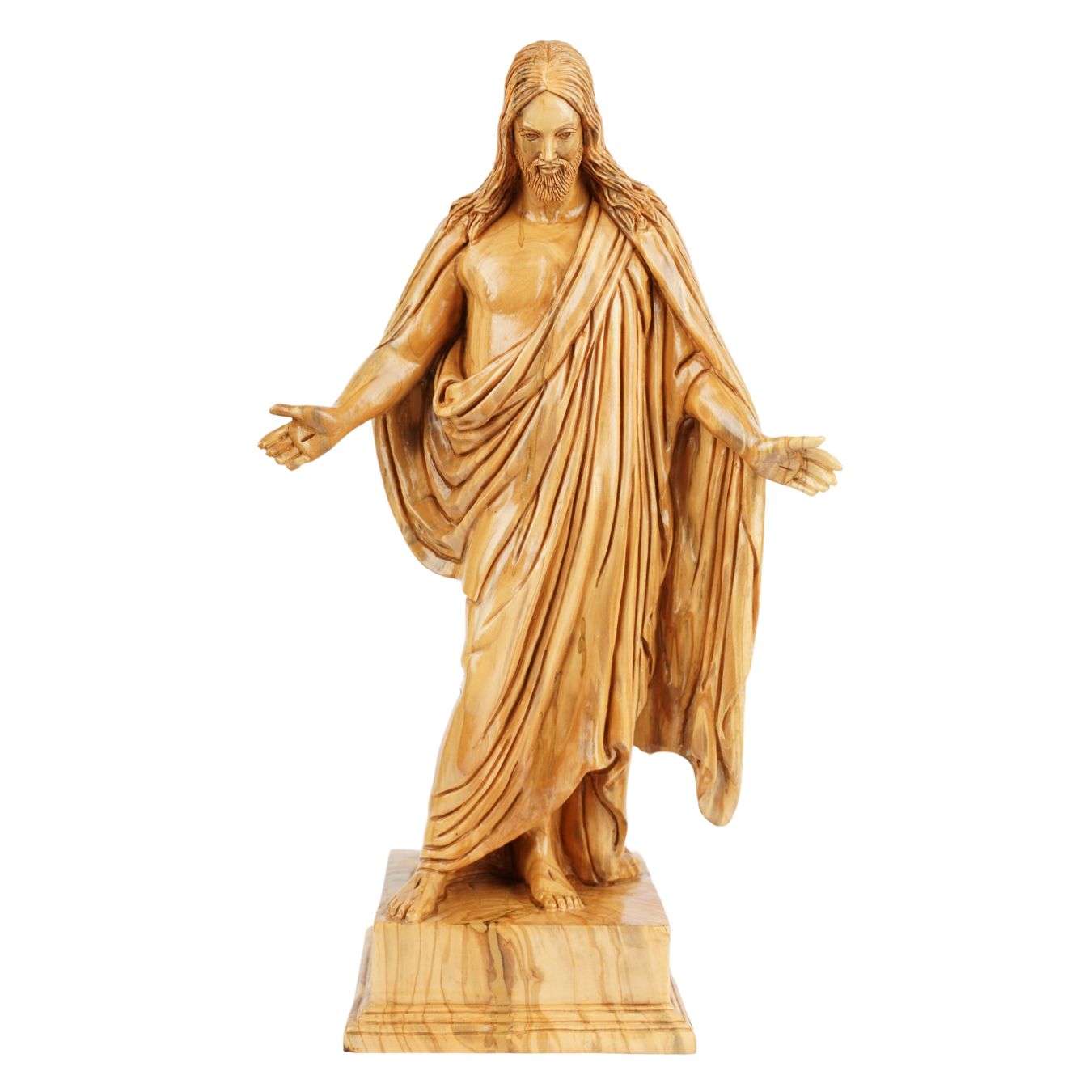 Handgeschnitzte Jesus-Statue aus Olivenholz – Exklusive Christusfigur aus Bethlehem (39 cm)