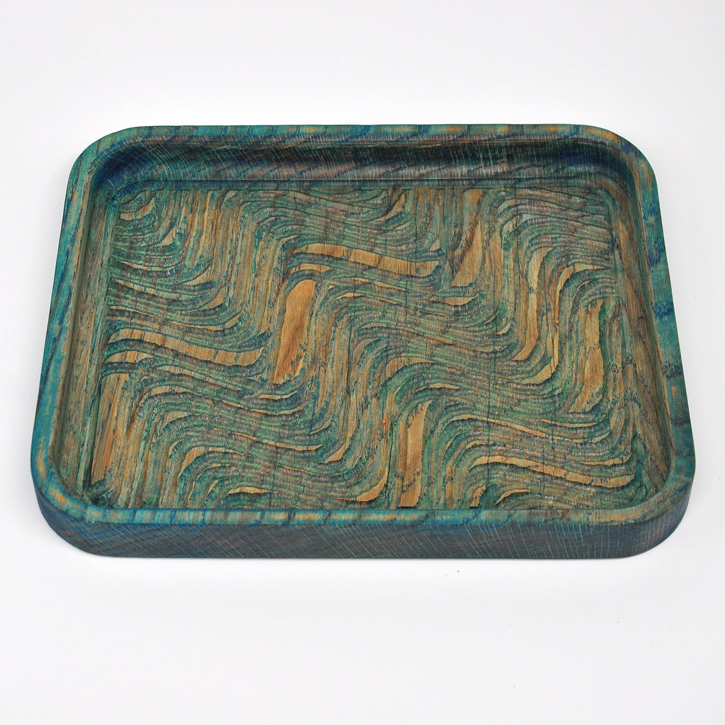 Holzschale Rubinie – Unikat aus Massivholz crazy blue