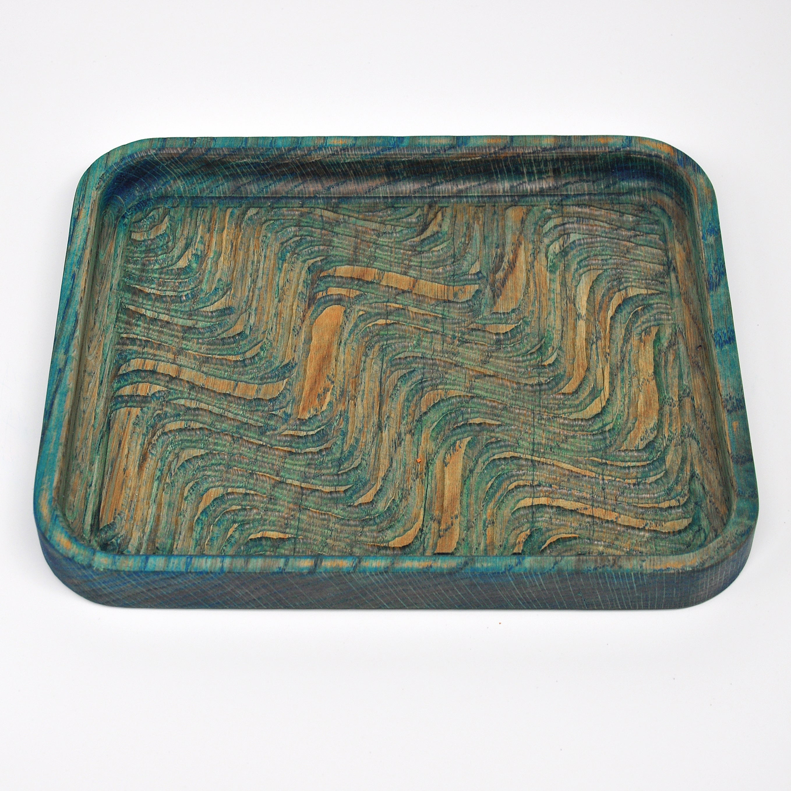 Holzschale Rubinie – Unikat aus Massivholz crazy blue