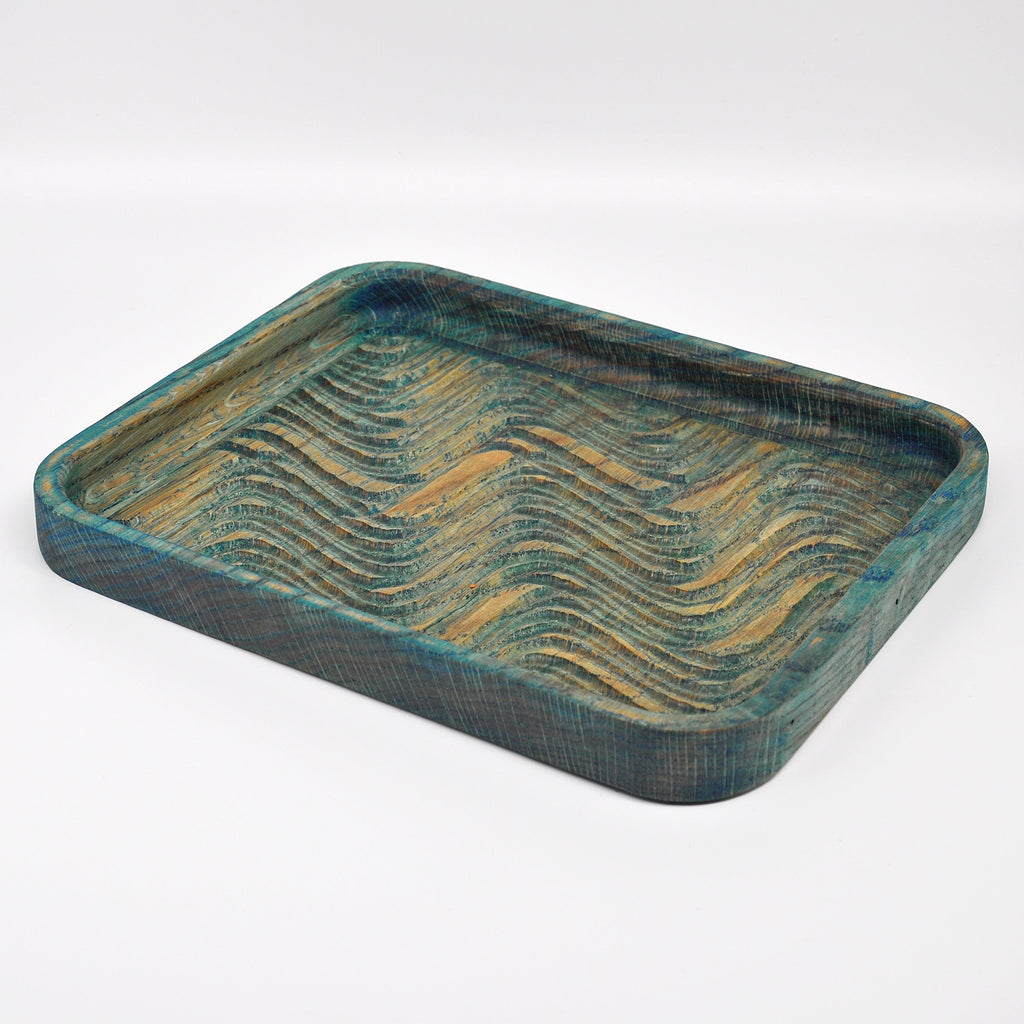 Holzschale Rubinie – Unikat aus Massivholz crazy blue
